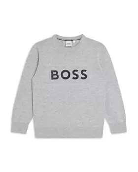 Boss Kidswear Boys' Combed Cotton Logo Sweater - Big Kid