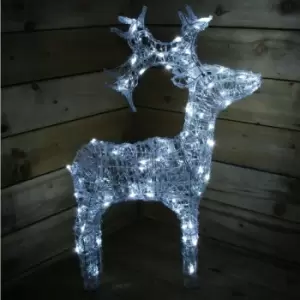 90cm Tall 80 Cool White LED Acrylic Christmas Outdoor Standing Reindeer