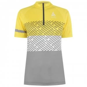 Odlo Womens Active Short Sleeve Jersey - Grey/Yellow