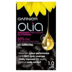 Garnier Olia 1.0 Deep Black Permanent Hair Dye Black