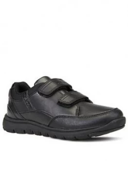 Geox Boys Xunday Strap School Shoe, Black, Size 1 Older