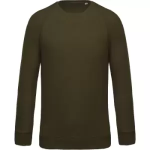 Kariban Mens Organic Raglan Sweatshirt (M) (Moss Green)