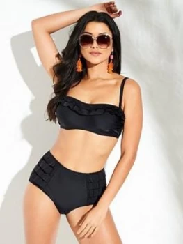 Pour Moi Fiesta Strapless Underwired Bikini Top - Black, Size 32Ff, Women