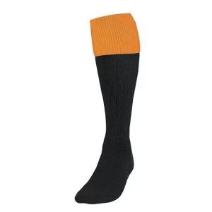 Precision Black/Amber Turnover Football Socks UK Size 3-6
