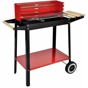 HI - Charcoal Barbecue Grill Wagon 88x44x83cm Red Multicolour