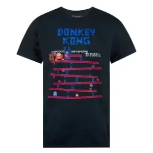 Super Mario Mens Retro Gaming Donkey Kong T-Shirt (L) (Black)