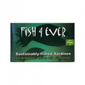 Fish 4 Ever Sustainably-Fished Whole Sardines in Organic Oil and Lemon 135g