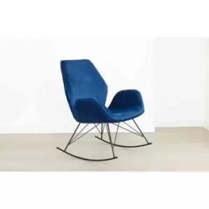 Out & Out Original Out & Out Lorna Modern Rocking Chair - Blue Velvet