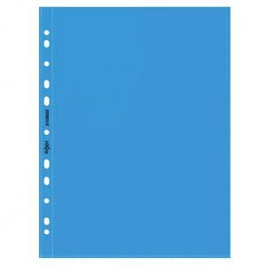 Rexel Quality A4 Punched Pockets; Blue; Pack of 10 - Outer carton of