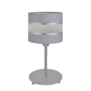 Helen Table Lamp With Round Shade Grey, Silver 20cm