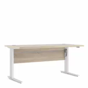 Prima Desk with Height Adjustable White Legs 150cm, Oak