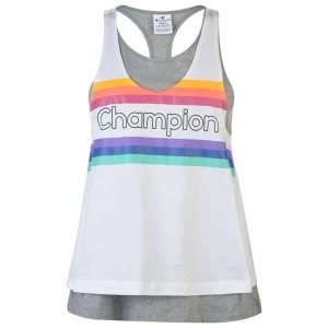 Champion Rainbow Stripe Tank Top - White/Grey