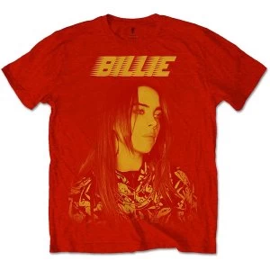 Billie Eilish - Racer Logo Jumbo Unisex Small T-Shirt - Red