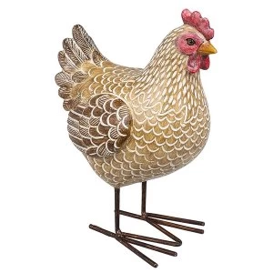 Country Brown Hen Standing Small Ornament