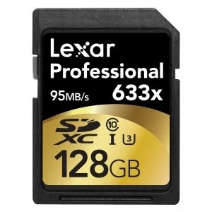 Lexar Professional 128GB Class 10 UHS-I 633X Speed (95MB/s) SDXC Flash Memory Card