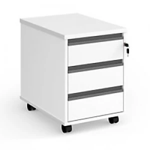 Dams International Mobile Pedestal with 3 Lockable Shallow Drawers Wood Contract 25 426 x 600 x 567mm White