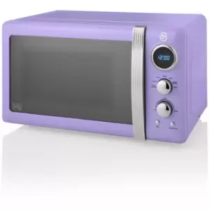 Retro 800W LED Digital Microwave Purple - purple - Swan