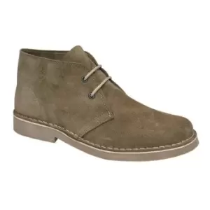 Roamers Mens Real Suede Round Toe Unlined Desert Boots (12 UK) (Khaki)
