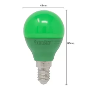 4W Green LED Golf Ball Modern Coloured Light Bulb E14