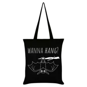 Grindstore Cute Bat Wanna Hang Tote Bag (One Size) (Black/White)