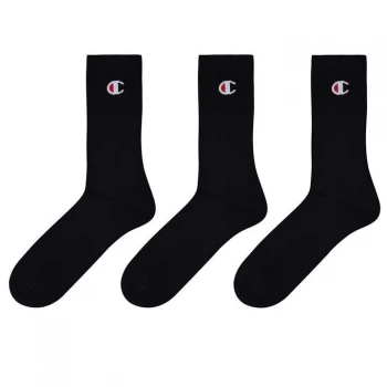 Champion 3 Pack Logo Socks - Black