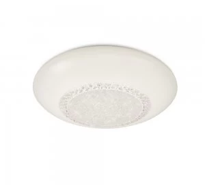 Flush Ceiling Light 41cm Round, 24W LED, 3000-6500K Tuneable White, 1680lm, White, Remote Control