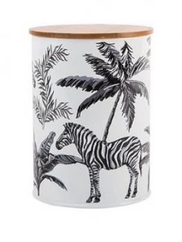 Summerhouse By Navigate Madagascar Canister With Bamboo Lid ; Zebra