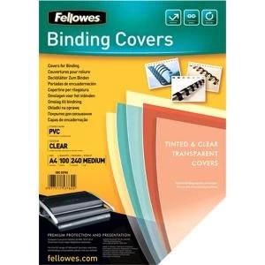 Fellowes Transparent Plastic Cover 240micron Pack of 100