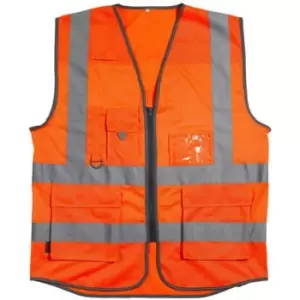Warrior Unisex Adult Executive Mesh Hi-Vis Vest (M) (Fluorescent Orange) - Fluorescent Orange