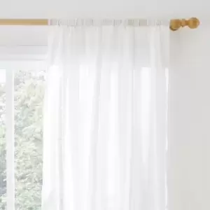 Pineapple Elephant Aletta Tufted Stripe Slot Top Voile Curtain Panel White