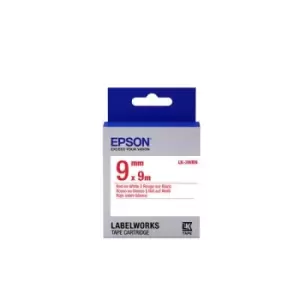 Epson LK-3WRN Red on White Labelling Tape 9mm x 9m