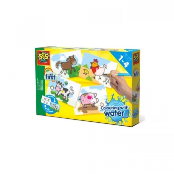 SES Creative - Childrens My First Colouring with Water Farm Animals Set (Multi-colour)