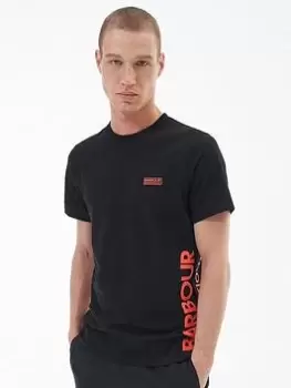Barbour International Bold Side Logo T-Shirt - Black, Size 2XL, Men