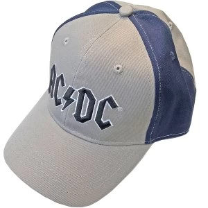 AC/DC - Black Logo Unisex Baseball Cap - Grey/Blue