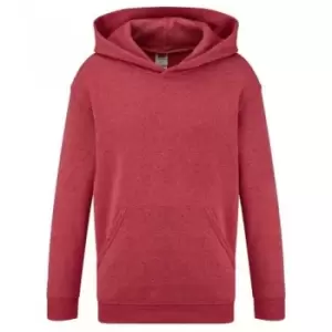 Fruit of the Loom Childrens/Kids Classic Hooded Sweatshirt (5-6 Years) (Heather Red)