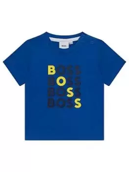 BOSS Baby Boys Logo T-Shirt - Electric Blue, Electric Blue, Size 12 Months
