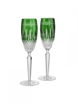 Waterford Clarendon Emerald Flute Set of 2