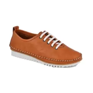 Mod Comfys Womens/Ladies Flexi Softie Leather Trainers (6 UK) (Tan)