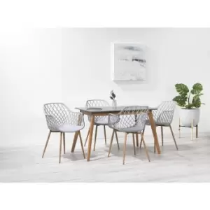 Out & out York 120cm Grey Dining Table with 4 Arabella Chairs in Grey