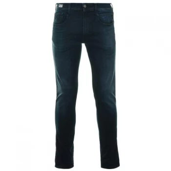 Replay Hyperflex Anbass Jeans - Indigo, Size 34, Inside Leg Long, Men