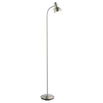 Endon Amalfi - LED 1 Light Floor Lamp Satin Nickel, Gloss White Paint, GU10