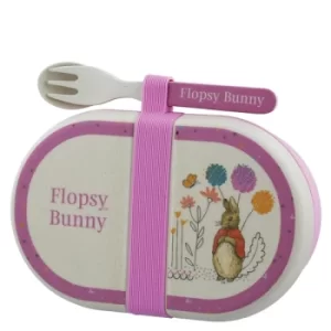 Beatrix Potter Flopsy Organic Bamboo Snack Box with Cutlery Set