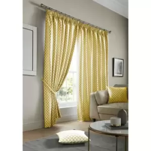 Cotswold Curtains Pencil Pleat Tape Top Fully Lined Ochre 46x72 - Ochre - Alan Symonds