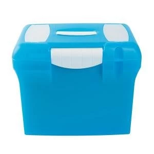 A4 File Box Plastic with Suspension Files and Index Tabs Blue A4PLBLX