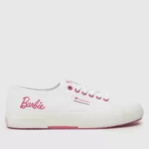 Superga 2750 Barbie Logo Trainers In White & Pink