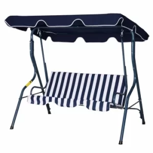 Alfresco Premium 3 Seater Swing Chair with Canopy, Blue