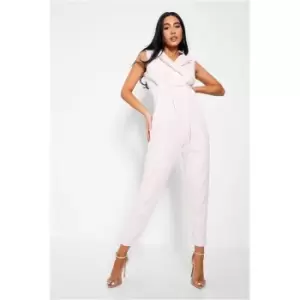 I Saw It First Baby Pink Double Breasted Tailored Blazer Jumpsuit - Pink