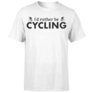 I'd Rather be Cycling T-Shirt - White - 3XL