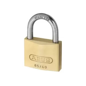 ABUS 28936 65IB/50mm Brass Padlock Stainless Steel Shackle Carded