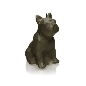 Beige Low Poly Bulldog Candle